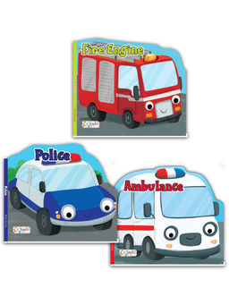 Pegasus - 3 Emergency Transport Vehicles Shaped Board Books Ambulance, Fire Engine & Police
