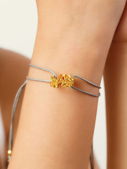 Isharya - Grey Mantra Bracelet In 18Kt Gold Plated