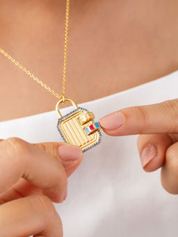 Isharya - Lock It Mantra Pendant In 18Kt Gold Plated