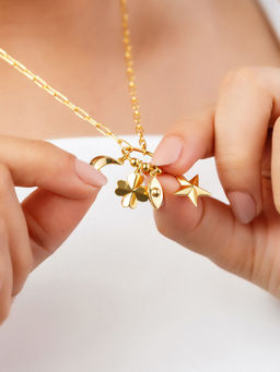 Isharya - Lucky Charms Cluster Pendant In 18Kt Gold Plated