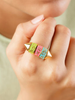 Isharya - Prayer Wheel Ring In 18Kt Gold Plated