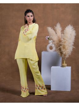 Phulkari Forever - Yellow Pure Chinon Hand Embroidered Tunic