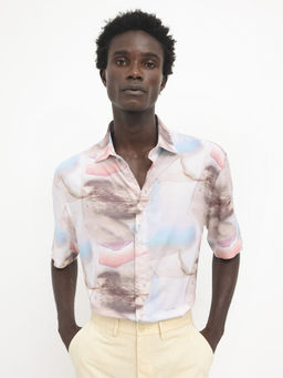 Rare Rabbit - Errai Multi-Color Abstract Print Boxy Fit Shirt