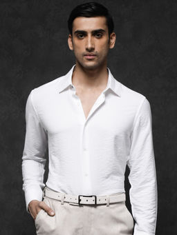 Rare Rabbit - Esty White Textured Regular Fit Shirt