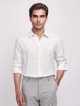 Rare Rabbit - Gawa White Woven Regular Fit Shirt