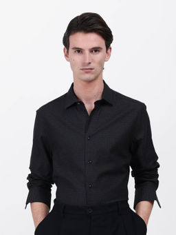 Rare Rabbit - Gilk Black Polka Dots Regular Fit Shirt