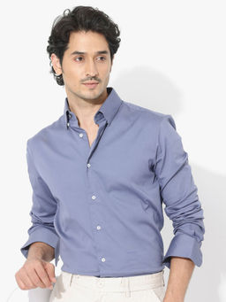 Rare Rabbit - Holand Dusky Purple Plain Regular Fit Shirt
