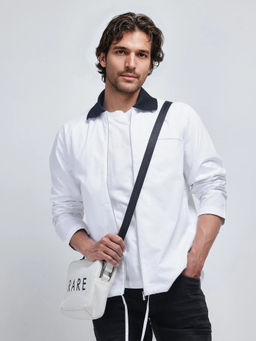 Rare Rabbit - Kax White Plain Relaxed Fit Shirt