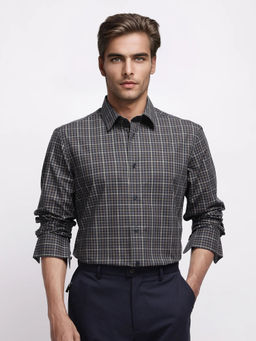 Rare Rabbit - Mito-1 Black Checked Regular Fit Shirt