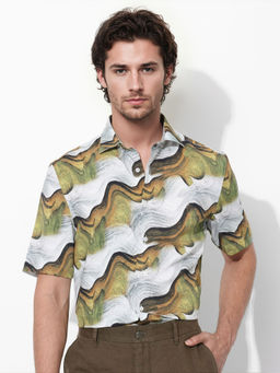 Rare Rabbit - Tijon Multi-Color Abstract Regular Fit Shirt