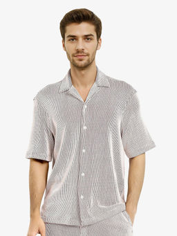 Rare Rabbit - Zavet-S Dark Grey Textured Boxy Fit Shirt