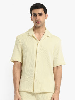 Rare Rabbit - Zavet-S Yellow Textured Boxy Fit Shirt