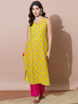 Varanga - Bright Yellow Straight Kurta With Pant