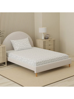 Boutique Living - Cottage Garden Grey Floral Single Bedsheet With Pillow Cover