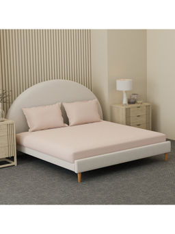 Boutique Living - Cottage Garden Pink Geometric King Bedsheet With Pillow Covers