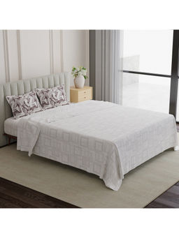 Boutique Living - Embrace 100% Cotton 152 TC Brown & White Geometric King Bedsheet With Pillow Covers
