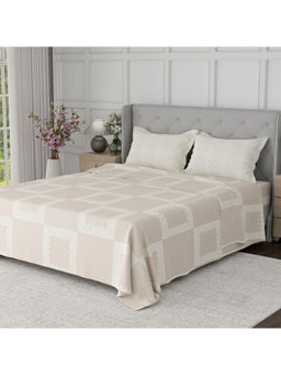 Boutique Living - Cottage Garden Grey Ethnic Print King Bedsheet With Pillow Covers