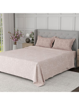 Boutique Living - Cottage Garden Pink Floral King Bedsheet With Pillow Covers