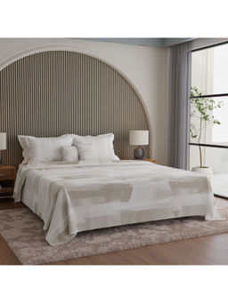 Boutique Living - Luxe Loom Weavers Galore Grey Abstract King Bedsheet With Pillow Covers