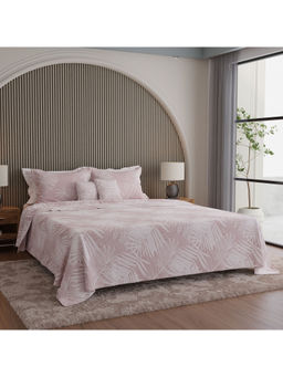 Boutique Living - Luxe Loom Weavers Galore Pink Printed King Bedsheet With Pillow Covers