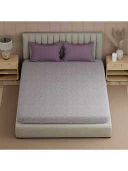 Boutique Living - Valatie Purple Floral Double Bedsheet With Pillow Covers