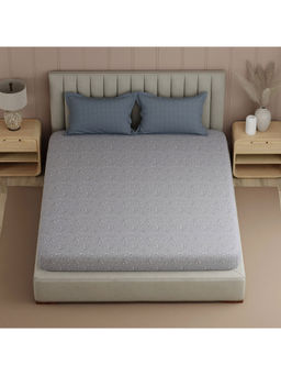 Boutique Living - Valatie Grey Floral Double Bedsheet With Pillow Covers