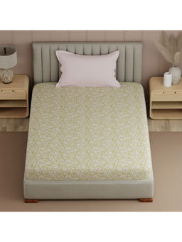 Boutique Living - Valatie Green & Pink Floral Single Bedsheet With Pillow Cover