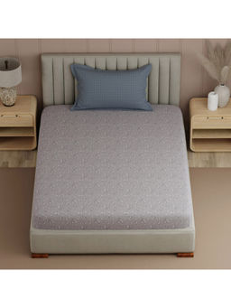 Boutique Living - Valatie Grey Floral Single Bedsheet With Pillow Cover