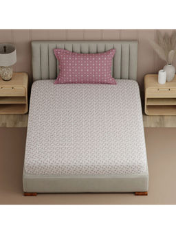 Boutique Living - Valatie Pink Geometric Single Bedsheet With Pillow Cover