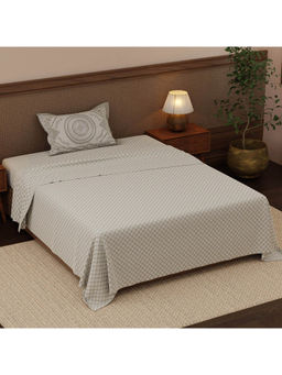 Boutique Living - Heritage Walk Grey Ethnic Print Single Bedsheet With Pillow Cover