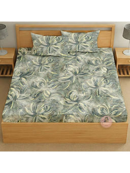 CHHAVI INDIA - Elegant Floral King-Size Bedsheet With Pillow Covers