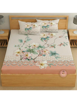 CHHAVI INDIA - Floral Elegance King Size Bedsheet With Pillow Covers