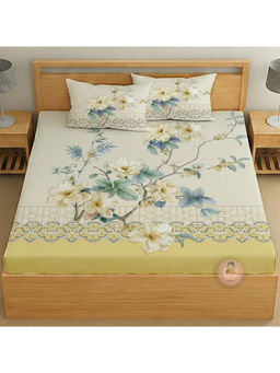 CHHAVI INDIA - Elegant Floral King Size Bedsheet With Pillow Covers
