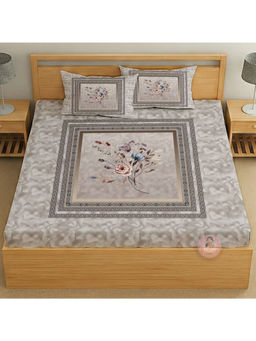 CHHAVI INDIA - Elegant Floral King Size Bedsheet With Pillow Covers