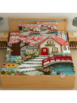 CHHAVI INDIA - Whimsical Garden Retreat King-Size Bedsheet With Pillow Covers