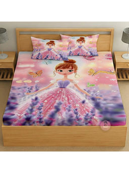 CHHAVI INDIA - Enchanted Lavender Doll King Size Bedsheet With Pillow Covers
