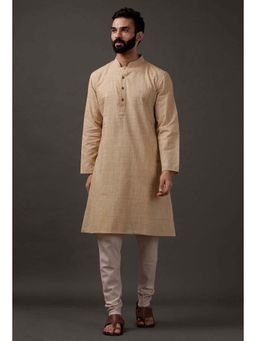 Tjori - Men Yellow Stripes Kurta