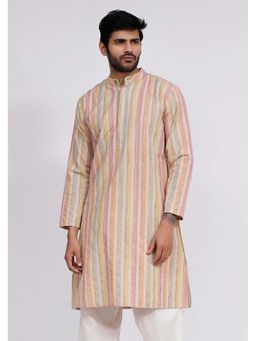 Tjori - Men Multi-Color Stripes Kurta