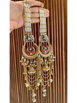 Ehsaas Jewellery - Layla Chandbalis With Ear chain - Pink