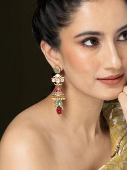 Joules By Radhika - Ruby Radiance Jhumka - Multi-Color