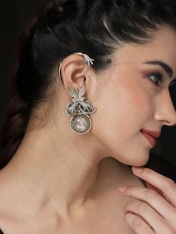 Joules By Radhika - 2 In 1 Enchanted Bloom Cuff Earrings - Gold