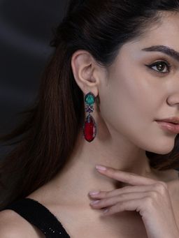 Joules By Radhika - Pranavi Earrings - Red
