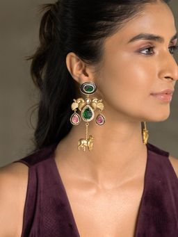 Joules By Radhika - Vamika Earrings - Green
