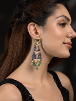 Joules By Radhika - Sharvani Earrings - Blue