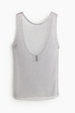H&M - Women Silver Shimmering Low-Back Vest Top