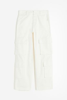 H&M - Women White Twill Cargo Trousers