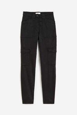 H&M - Women Black Lyocell-Blend Cargo Trousers