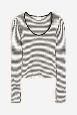 H&M - Women White Rib-Knit Top