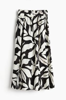 H&M - Women Black Slit-Hem Skirt