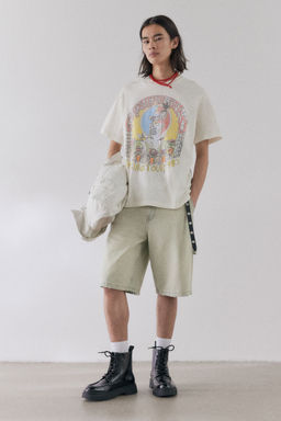 H&M - Men Multi-Color Loose Fit Vintage-Look Printed T-Shirt